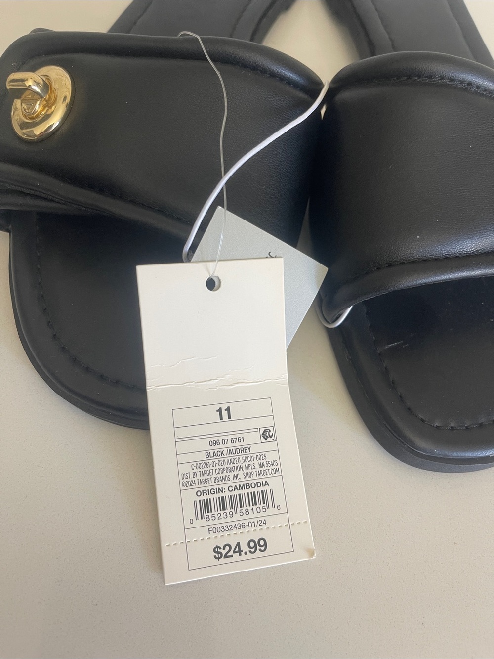 NWT $25 a new day Audrey Black slip on sandal Size 11 - Picture 2 of 9
